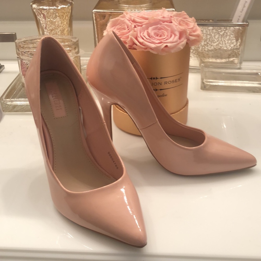 Forever 21 Nude Patent Pumps High Heels 6